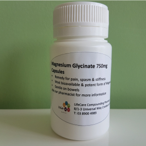 Magnesium Glycinate 750mg Capsules 50 caps; 100 Caps